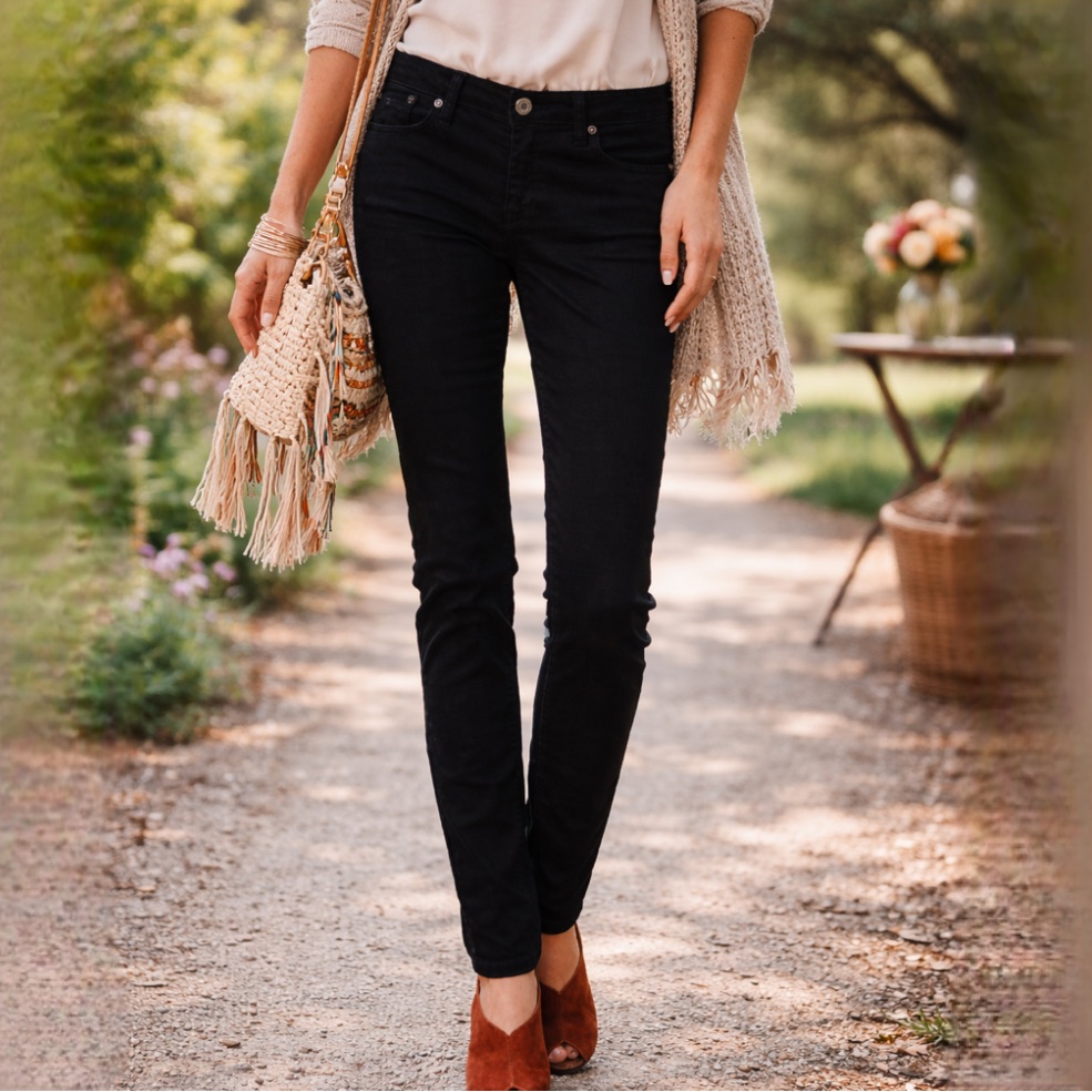 Ag Adriano Goldschmied Black The Stevie Slim Straight Skinny Velvety Pant Jean